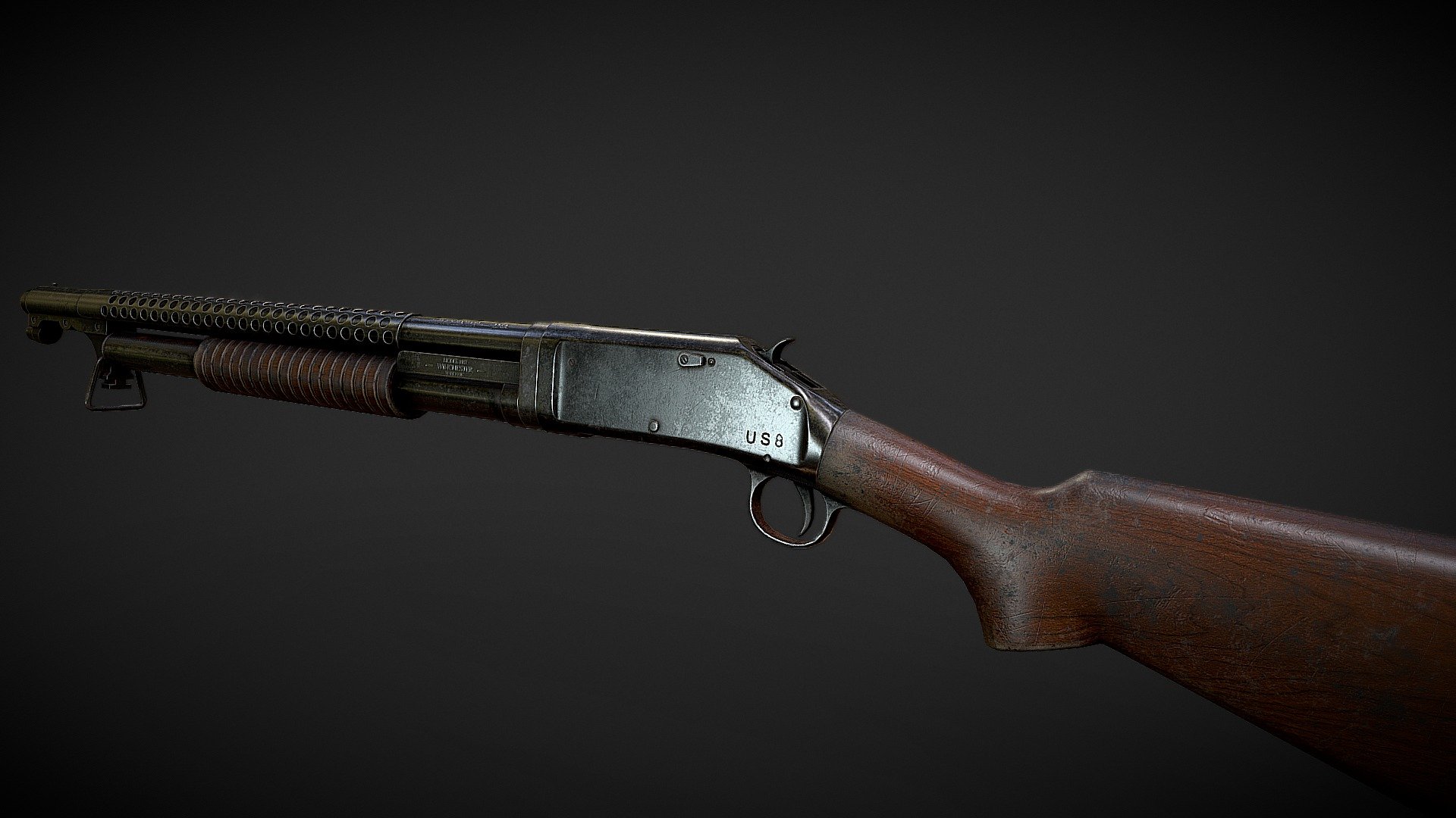 &mdash;General Information&mdash;



Lowpoly, optimized for modern game engines.



Made using real world scales



High quality 4k textures



Created to be used in a modern engine that supports physically based rendering (PBR) comes with textures optimized for Unreal Engine 4 and Unity 5.



-Detailed Model Specifications-

Weapon and Magazine contains 17 separate objects and are ready to be rigged. the objects are:




Receiver




TriggerGuard




WoodStock




SlideGuard




Hammer




Barrel




ActionSlide




ShellGuide




LugHeadShell




Front sight




BreechBolt




Trigger




Ring




Magazine




Bullet




BarrelGuard




Carrier



Geometry :

Polygon : 12110

Vertices : 11276

-Texture Information-

All 4k Texture (All textures are in .tga format)

Includes 2 versions: no scratches and scratches with dust

https://www.artstation.com/subzero191 - WINCHESTER 1897 - Buy Royalty Free 3D model by GameWeapons 3d model