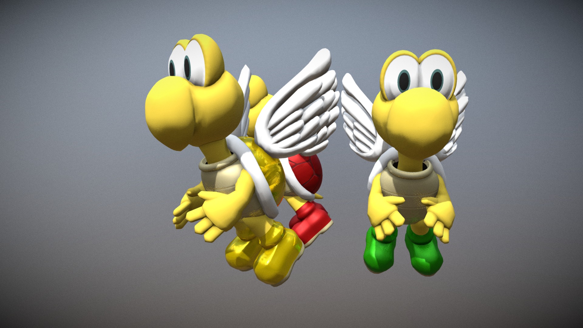 Koopa Paratroopas (also know as Para-Koopas, Sky Troopas in Super Mario RPG: Legned of the Seven Stars, or simply Paratroopas) are winged Koopa Troopas 3d model
