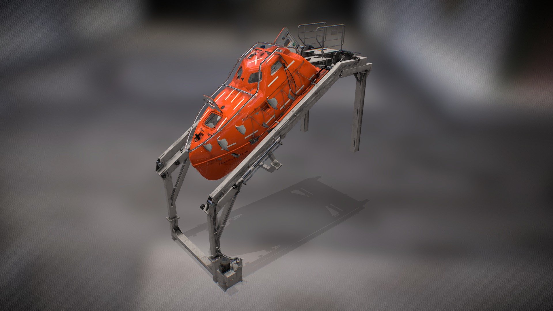 A rescue lifeboat is a boat rescue craft which is used to attend a vessel in distress, or its survivors, to rescue crew and passengers. It can be hand pulled, sail powered or powered by an engine. Lifeboats may be rigid, inflatable or rigid-inflatable combination-hulled vessels 3d model
