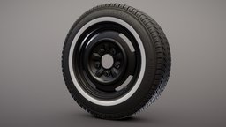 Classic Wheel and Tyre wheel, rim, tire, vintage, classic, tyre, car-wheel, old-timer, car-tyre, vehicle-part, steel-wheel