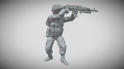 Russian soldier with AK-74+ gp-30 wargaming, 28mm-miniature