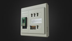 Master Earth Leakage Breaker switch, electronic, breaker, game-ready, low-poly, pbr