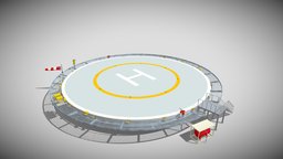 Circular Heliport chopper, monitor, equipment, landing, airport, fire, rooftop, heliport, circular, helipad, helicopter