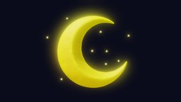 Stylized Crescent Moon face, sky, moon, astronomy, night, galaxy, star, crescent, galactic, asteroids, constellation