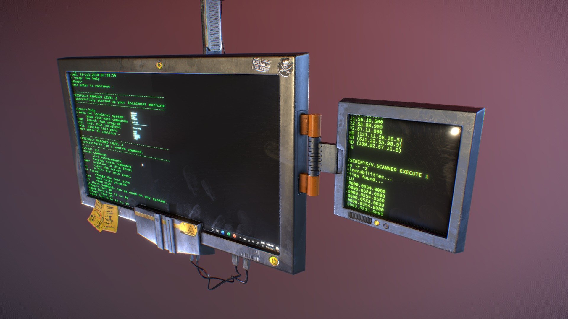 Mercenary hideout prop, "Dual screen monitor" - 3D model by alexdekeyser 3d model