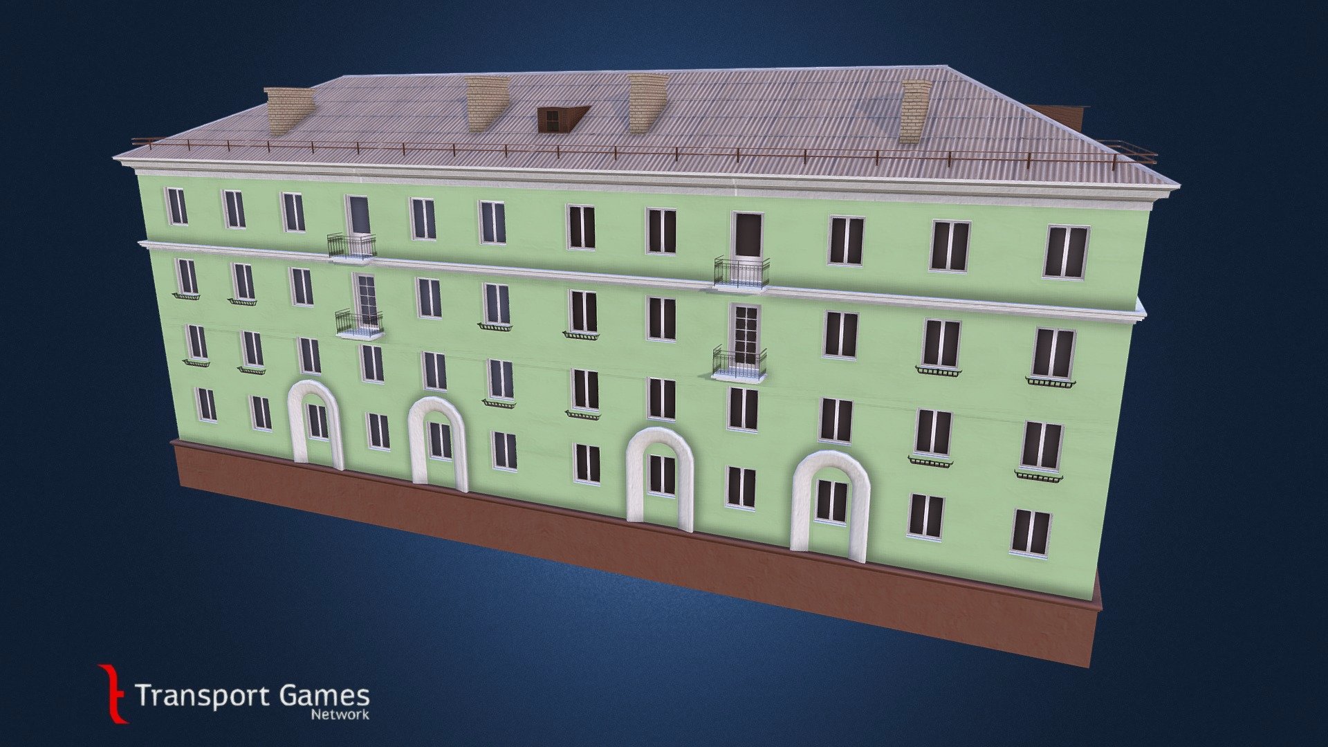 Asset for Citites Skylines.
Series 1-414-1.
Typical soviet house in middle 20th century.
 - Residental House project 1-414-1 - 3D model by targa (@targettius) 3d model