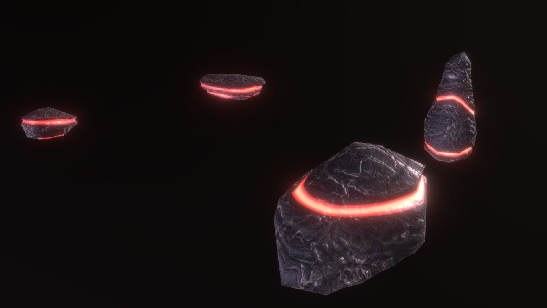 A collection of Stylized Lava Rocks.  Part of a rock set I sell on the Unity Asset Store.  These rocks were part of my Kurukoth Temple Level Design alongside my Karst and Basalt Sets - Hot Obsidian Rock Set - 3D model by Trikery 3d model