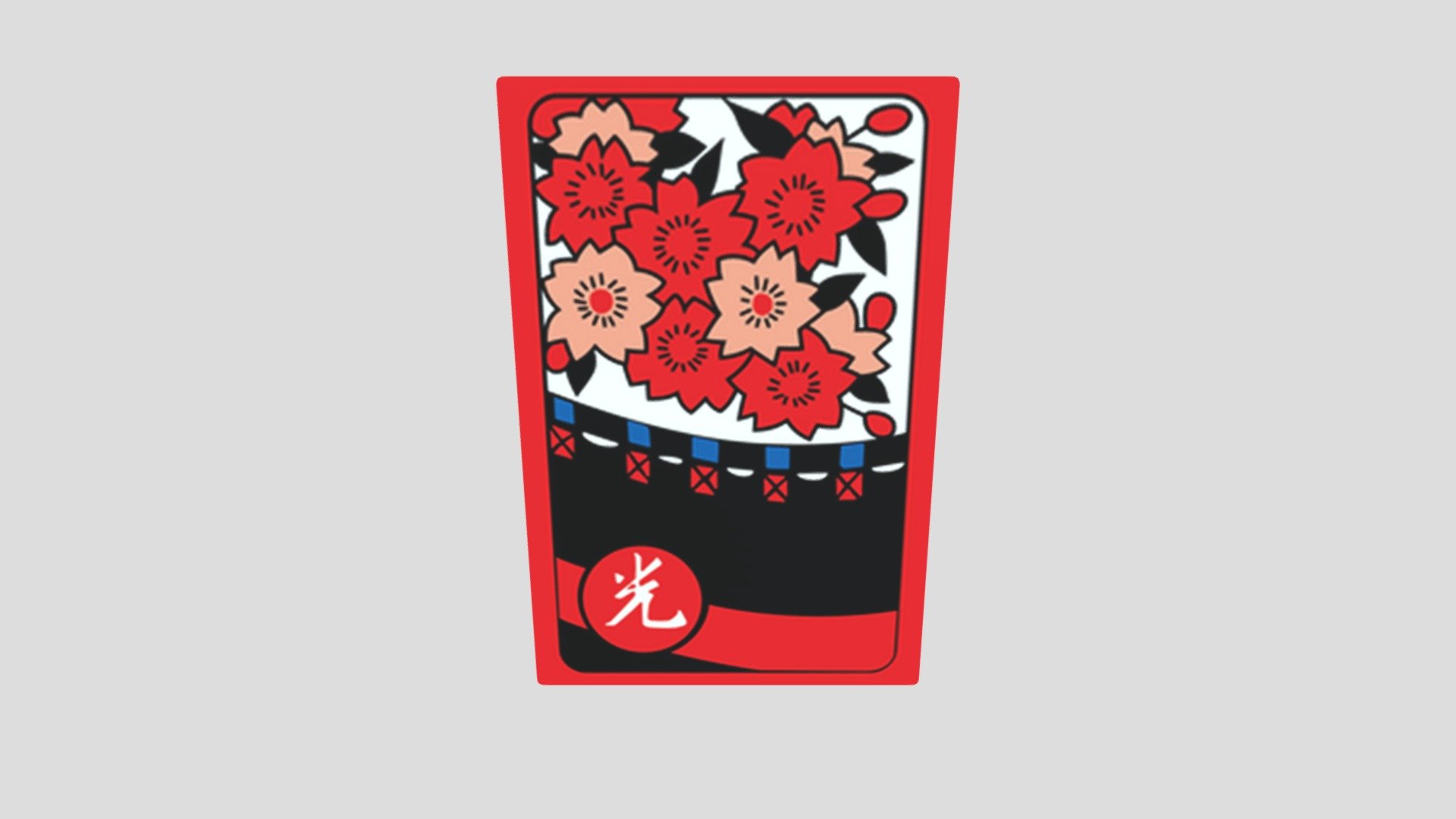 the sakura of Korea hwatu - hwatu card, sakura - Download Free 3D model by haruhic192 3d model