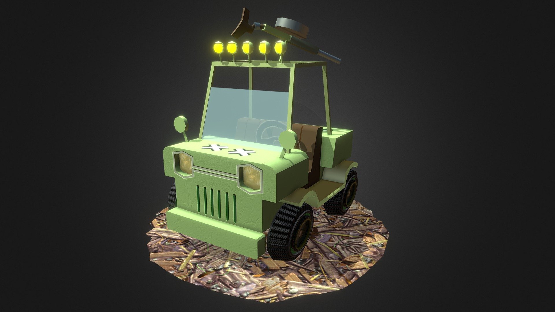 A jeep I modelled and unwrapped in Blender, then textured it in 3DS Max and Photoshop 3d model