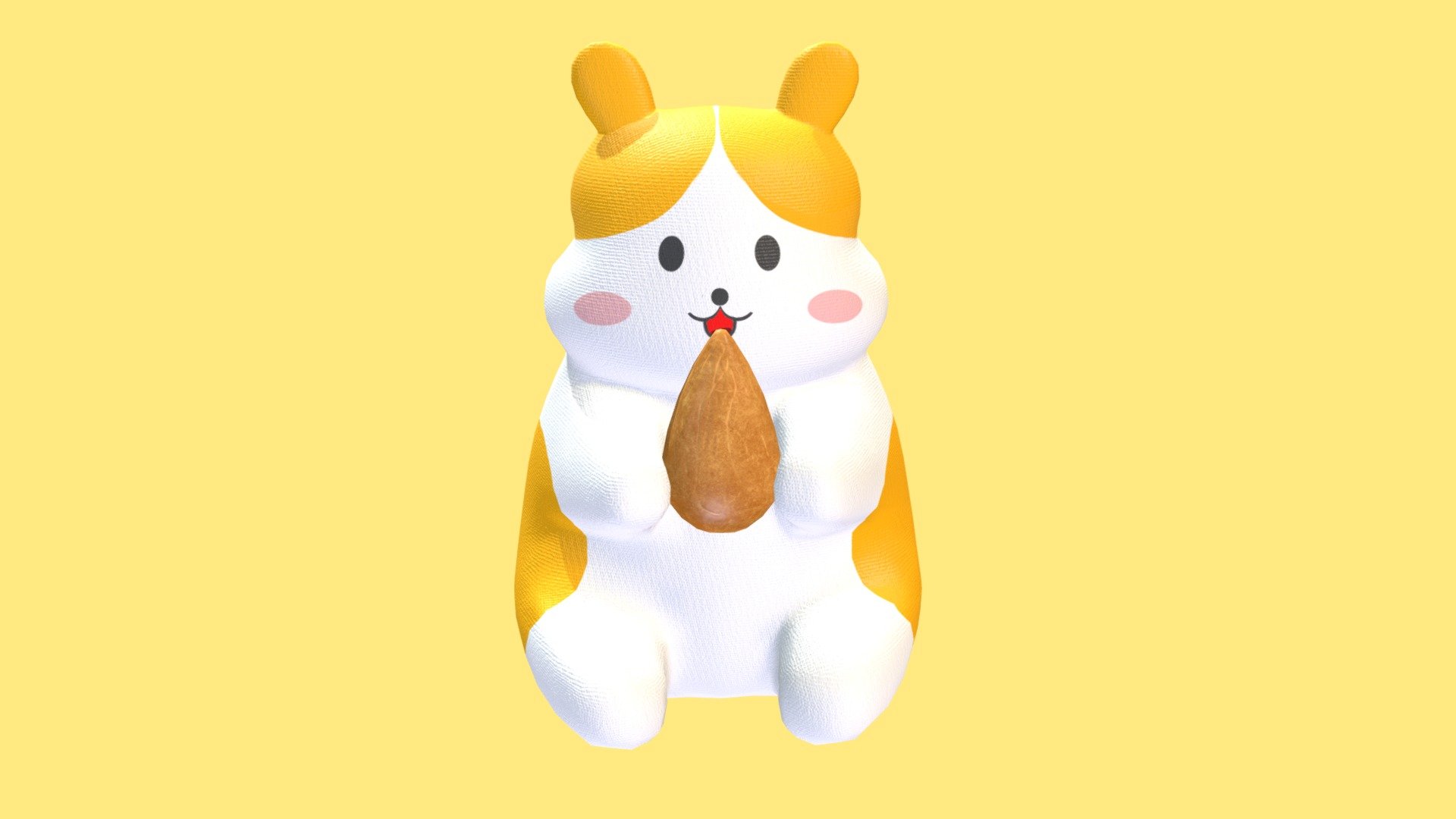 Welcome to my presentation of cute toy in shape of hamster. Model was made as low poly.

This asset pack contains:

Model of Cute hamster which holding Almond.

Technical information:

Texture 2048x2048 

Hamster - 2816 tris, 1408 faces, 1410 verts.

Almond - 320 tris, 160 faces, 162 verts.

Contact details:

lukas.boban123@gmail.com

07591664224

https://www.facebook.com/lukas.boban/

Thank you for taking look please consider leave like.

Model will be free till 14/05/2021 3d model