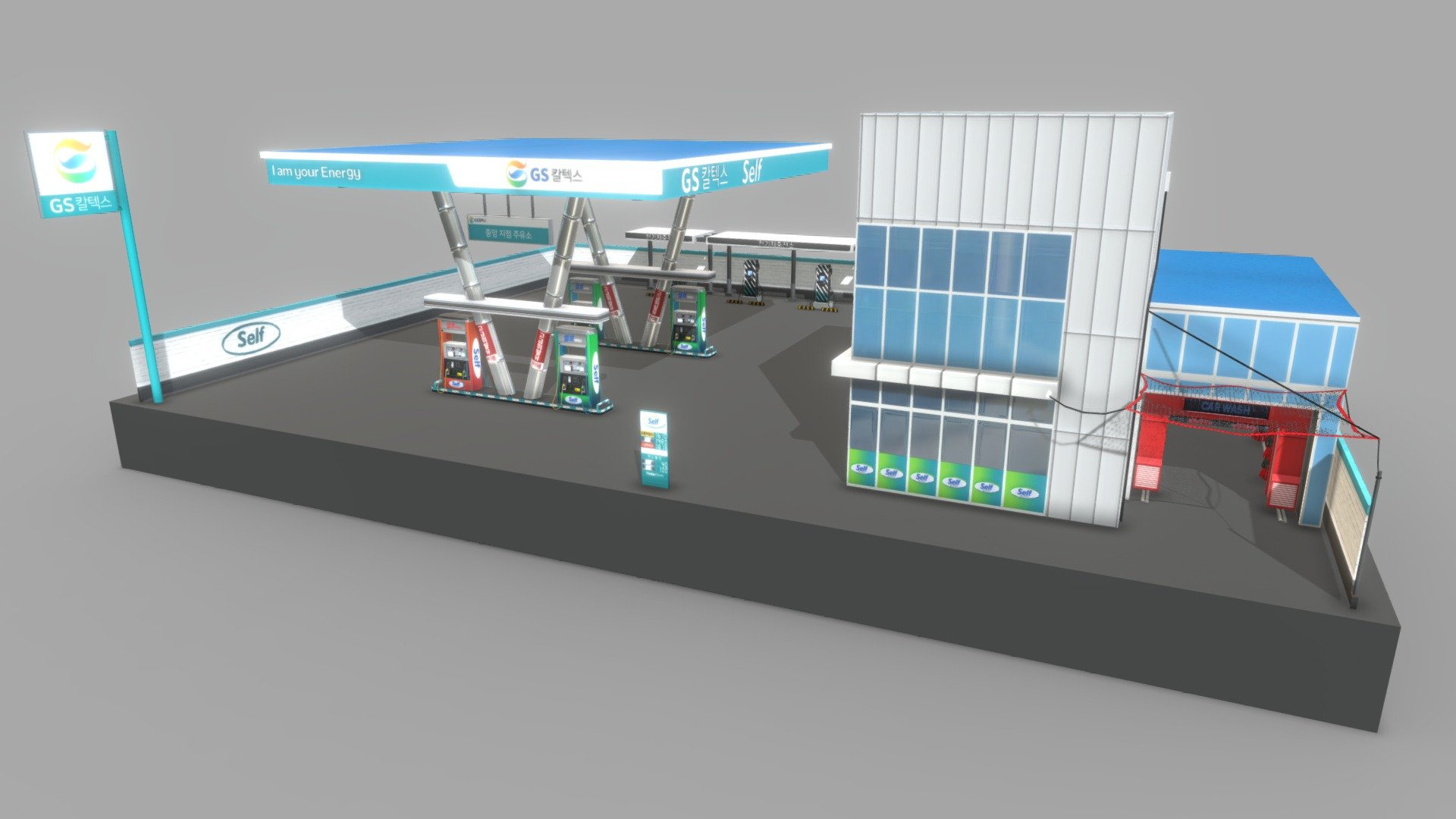 ELVIS GS Caltex Gas Station 2 - Buy Royalty Free 3D model by Elvis0529 (@junha0529) 3d model