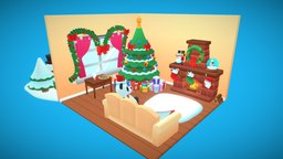 Christmas Toon Assets Scene room, hat, bear, toon, cute, teddy, snowman, winter, assets, cookie, snow, pack, store, christmas, teddybear, gifts, gradient, snowball, props-assets, diorame, holydays, gingerbreadman, gradienttexture, cartoon, decoration, chrismastree, christmas2020