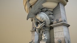Dragon 3d-scan, doorway, statue, copenhagen, reputation, photogrammetry, dragon, sculpture