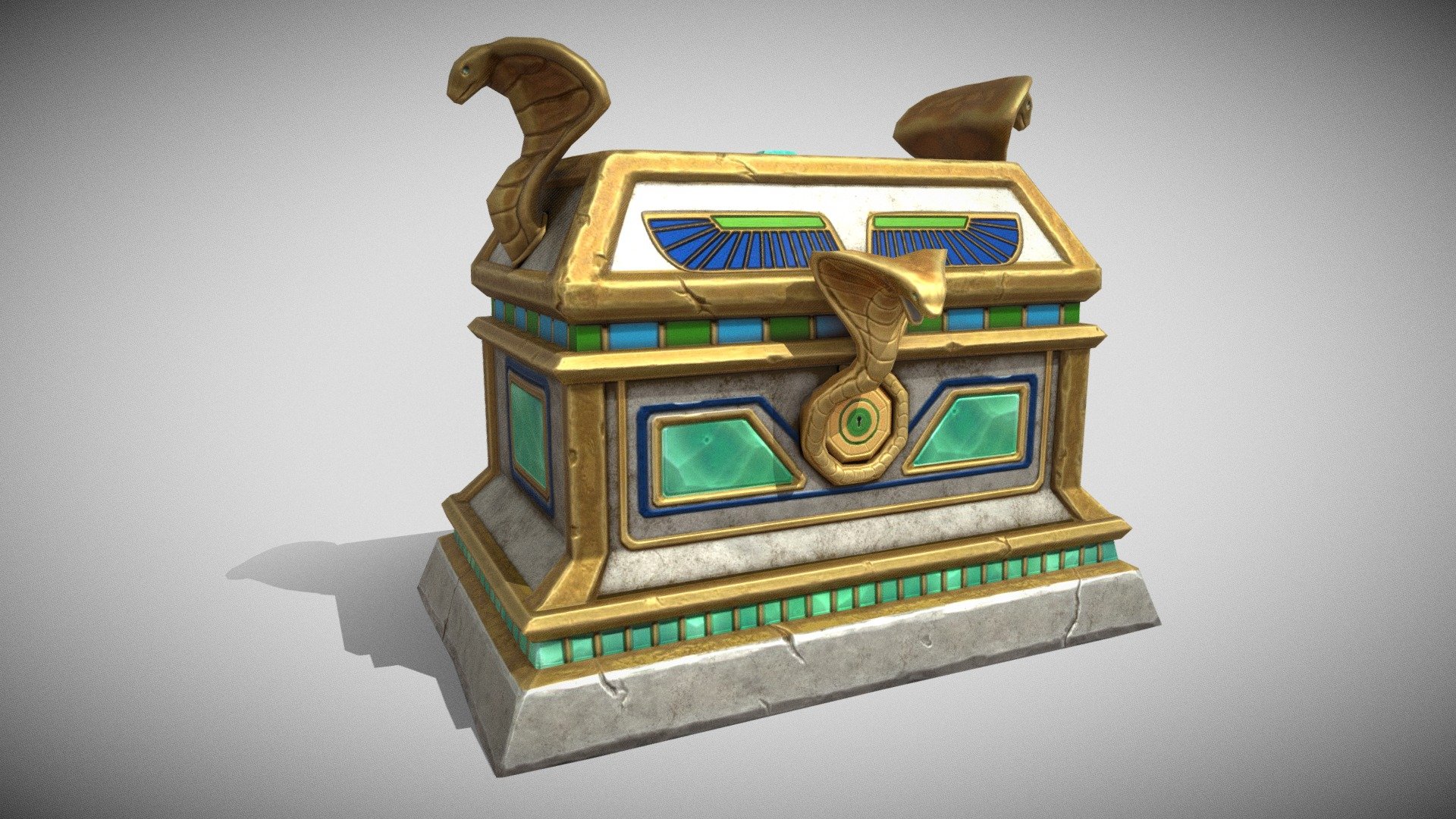 Ancient chest in which the pharaoh kept his treasures - Egyptian Snake Chest - 3D model by Sedrion 3d model