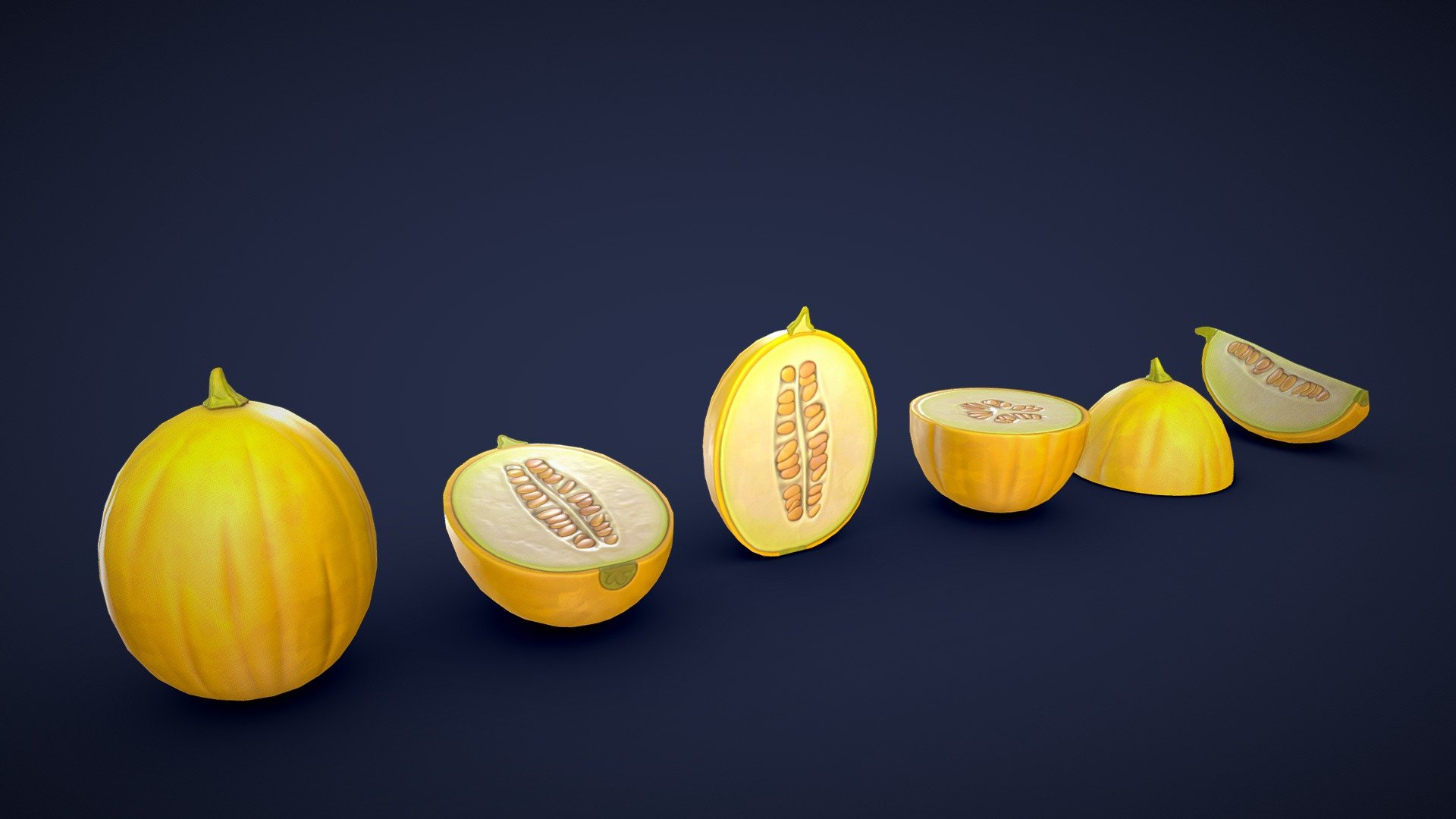 This asset pack contains 6 different honeydew melon meshes. Whether you need some fresh ingredients for a cooking game or some colorful props for a supermarket scene, this 3D stylized honeydew melon asset pack has you covered! 🍈

Model information:




Optimized low-poly assets for real-time usage.

Optimized and clean UV mapping.

2K and 4K textures for the assets are included.

Compatible with Unreal Engine, Unity and similar engines.

All assets are included in a separate file as well.
 - Stylized Honeydew Melon - Low Poly - Buy Royalty Free 3D model by Lars Korden (@Lark.Art) 3d model
