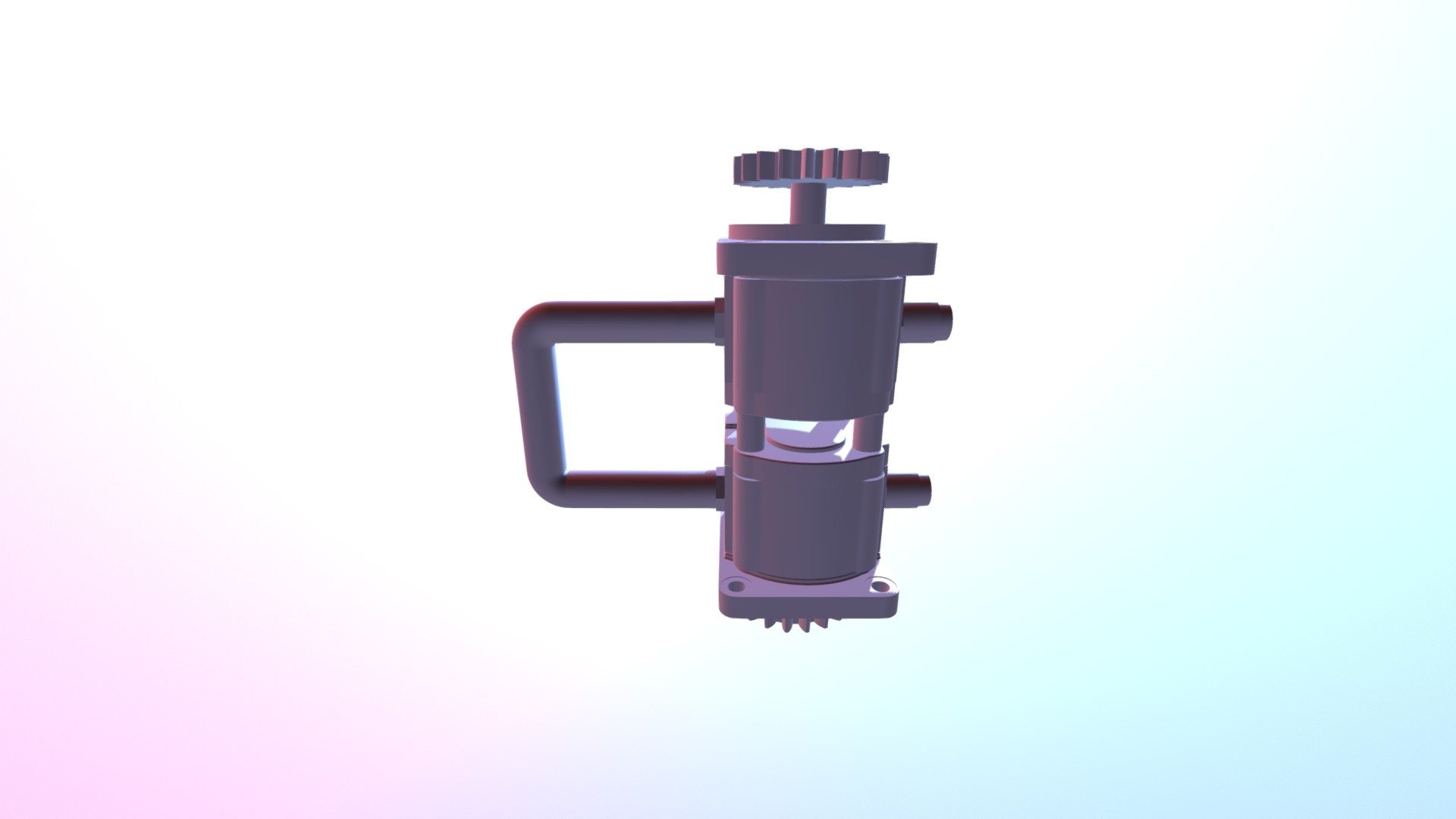 This is a hydrulic gear motor for a motorcycle. In actuality, the motor is comprised of 2 gear motors conected in series. The hosing allows for the transfer of fluid between the two motors 3d model