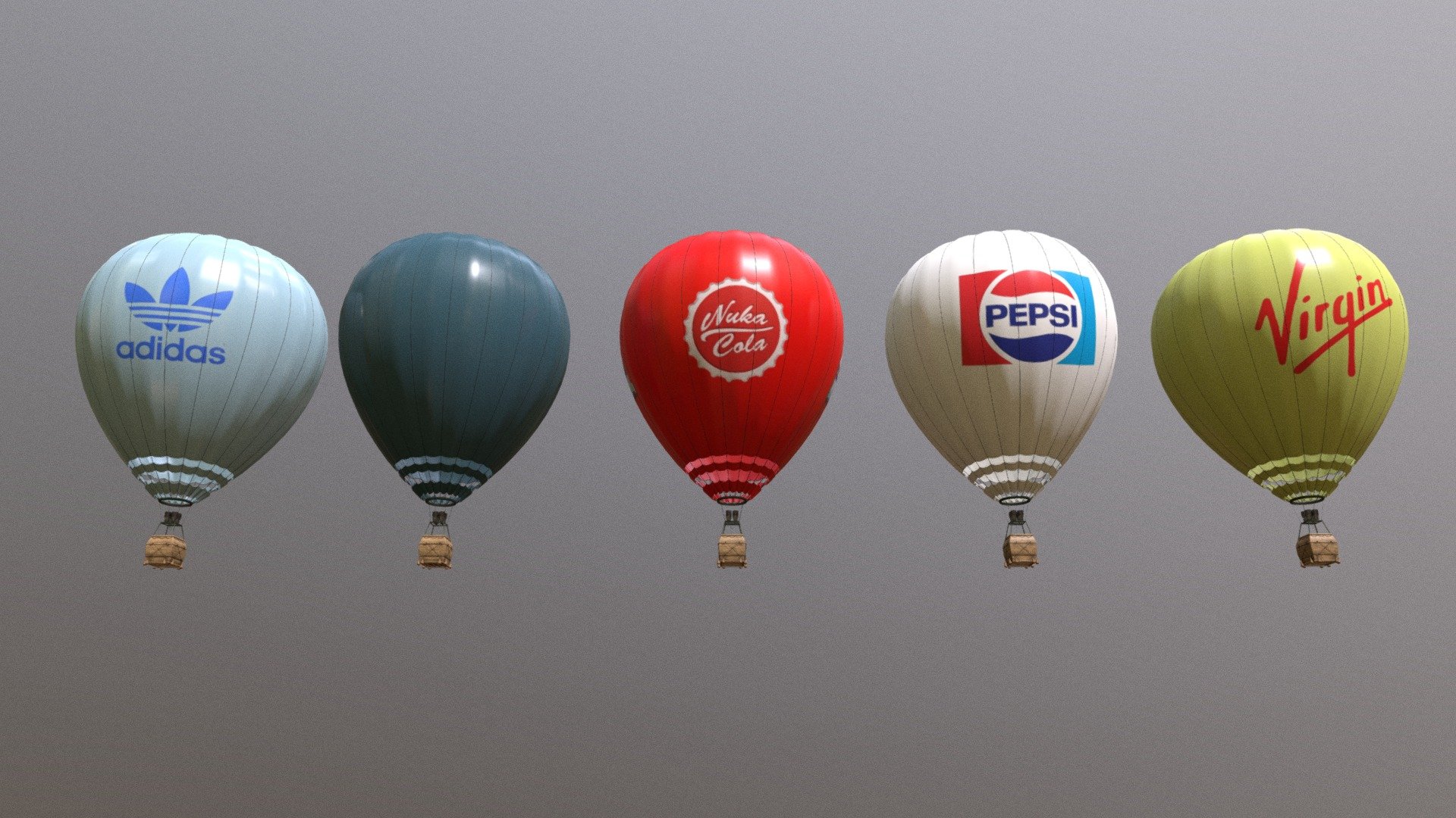 Hotairbaloon - Luftballon - Virgin

Hotairbaloon
gizmos ready uw ready with textures. plug and play.
Modeled in Blender. Game ready.
Substance painter 4K  textures or 4K original.

with love hand made textures in painter. Iam Historican,
Game ready model for unreal, unity engine. For scenes, videos, games.
4k PBR  textures in substance painter. Albedo, Metalic + rougness, Normal map. 
gizmos ready. You need somting ? PM me =)
ready for 3D printing
Blender 2.9 modeled
Blender 2.9 modeled
Substance painter original textures 2k res. 
Realstic scale asset and game ready.
Download includes:
2k &amp; 4k PBR textures
.blend file
.fbx - Hotairbaloon - Luftballon - pack - Buy Royalty Free 3D model by Thomas Binder (@bindertom61) 3d model