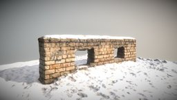 Brick Wall winter, brick, snow, photogrammetry, wall
