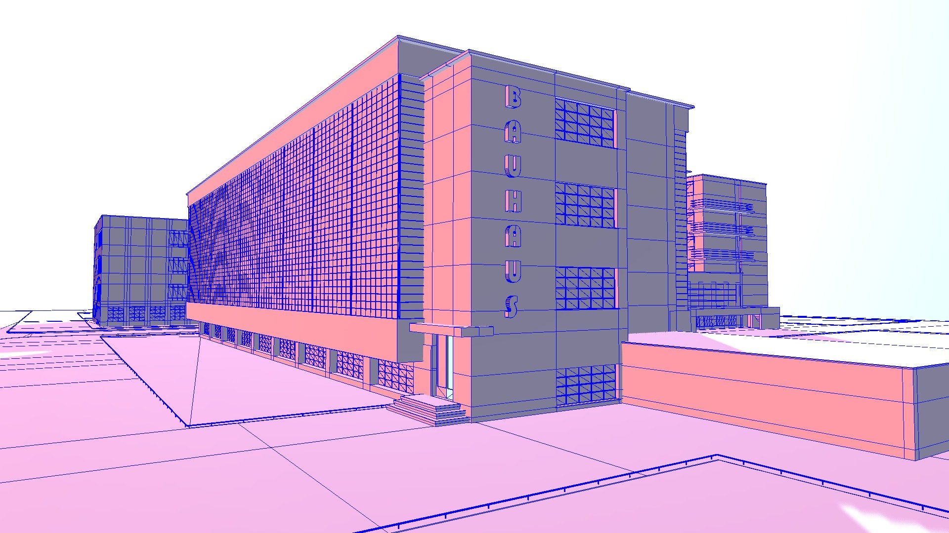 Bauhaus Dessau-FXB - Buy Royalty Free 3D model by amoniem (@abdelmonem) 3d model