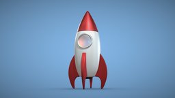 Rocket 🚀 Cartoon rocket, sketchfabweeklychallenge, cartoon, 3d, spaceship, simplized