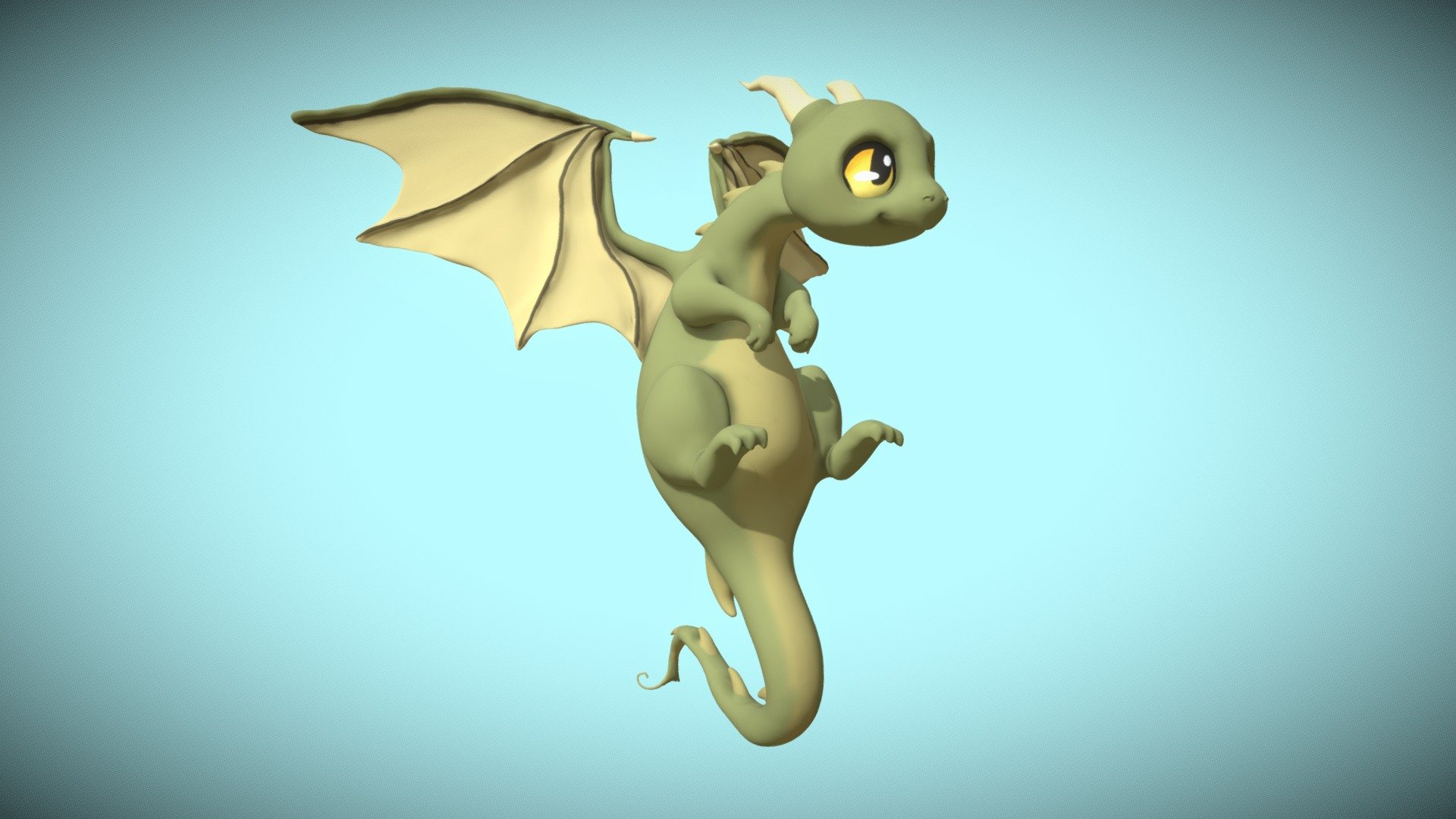 This is Drema, a cute dragon I threw together. Decided to work on forms a bit, and throw on Anime-style eyes for a change.

Credit for the concept art goes to Naomi Lord Art! - Drema the Dragon - 3D model by David Sap (@davidjsap) 3d model