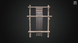 Warp Weighted Loom historical, reconstruction, realistic, tool, bronze-age, weaving, 3d, wes-archaeology