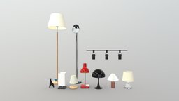 Lamp Pack | Blender-UE5-C4D-3DS-max | 8 pet, pack, fbx, substancepainter, blender, model