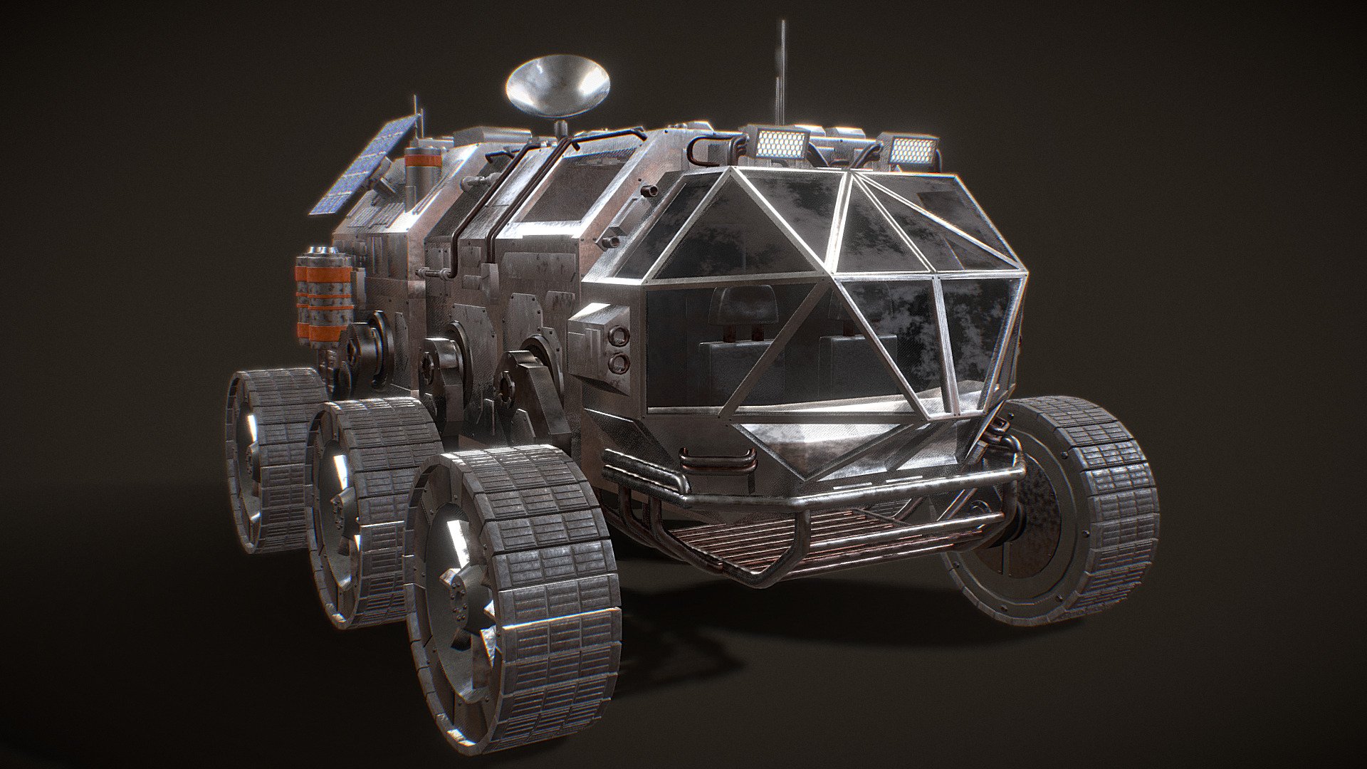 Mars rover 3d model, created with Blender. All of the textures have been baked to .jpg files at 4K resolution.  (4096x4096)

Notes: Some of the objects have bevel and mirror modifiers on them in Blender. This product does not come with a mars environment, just the rover 3d model.

Contents:




Mars Rover Blender File

HDRI Lighting

Final Renders

Product Images

All Texture Maps:




Color

Metallic

Roughness

Normal

Emission

Glass Factor

Verts: 99,067

Faces: 84,066

Check out the artwork on Art Station here.

Watch the creation process video:  https://youtu.be/H-fLFelHWD4 - Mars Rover (Blender) - Buy Royalty Free 3D model by Ryan King Art (@ryankingart) 3d model