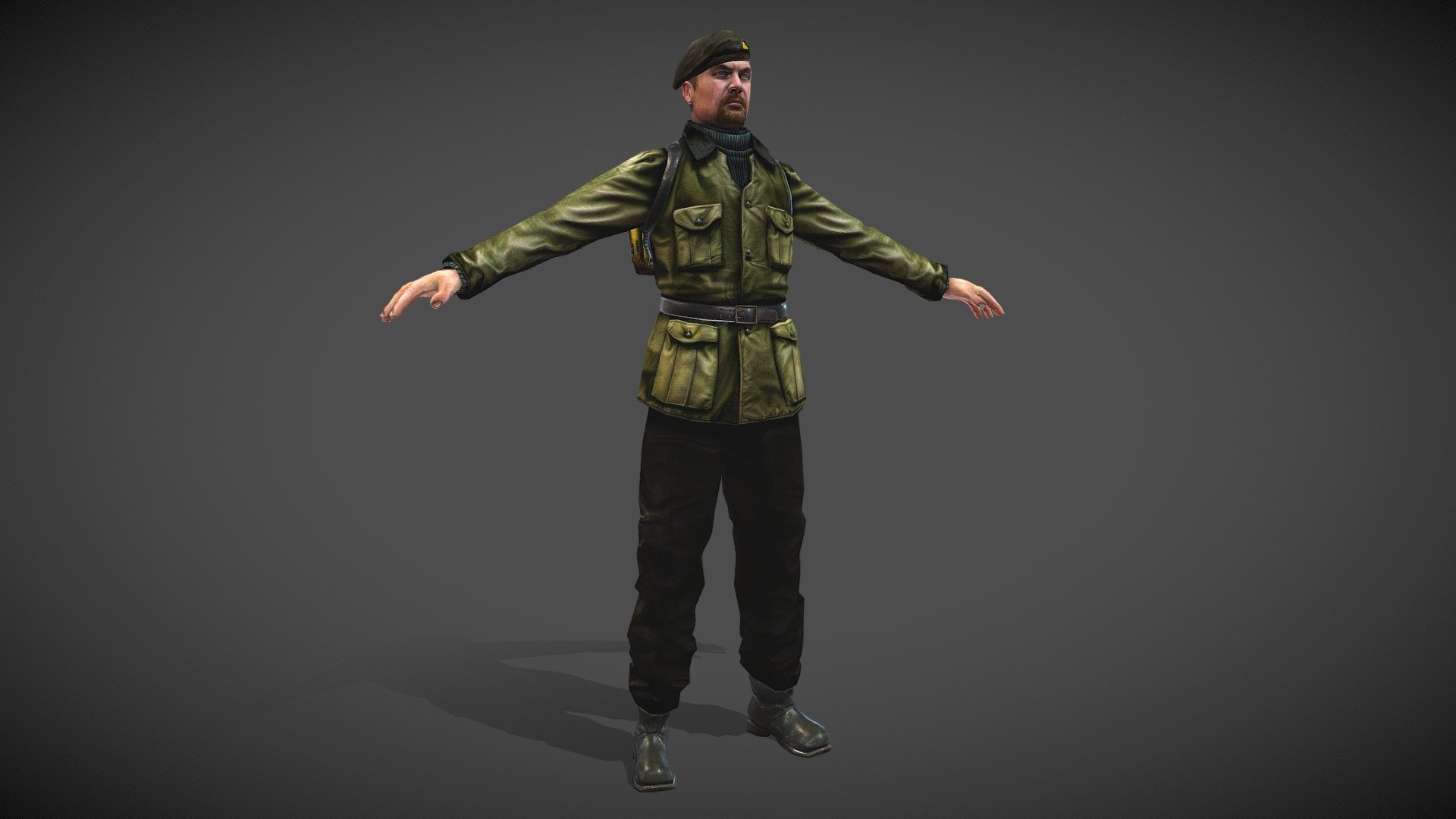 French partisan low-poly 3D character - French partisan - Buy Royalty Free 3D model by Realtime (@gipapatank) 3d model