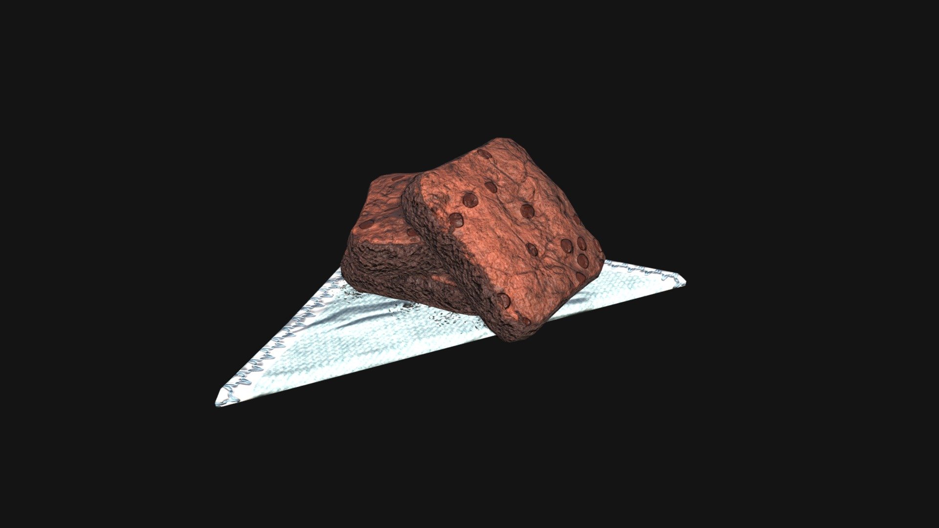 Brownies  3D Model. This model contains the Brownies  itself 

All modeled in Maya, textured with Substance Painter.

The model was built to scale and is UV unwrapped properly. Contains one 4K texture set

⦁    1012 tris. 

⦁    Contains: .FBX .OBJ and .DAE

⦁    Model has clean topology. No Ngons.

⦁    Built to scale

⦁    Unwrapped UV Map

⦁    4K Texture set

⦁    High quality details

⦁    Based on real life references

⦁    Renders done in Marmoset Toolbag

Polycount: 

Verts 514

Edges 1038

Faces 532

Tris 1012

If you have any questions please feel free to ask me 3d model