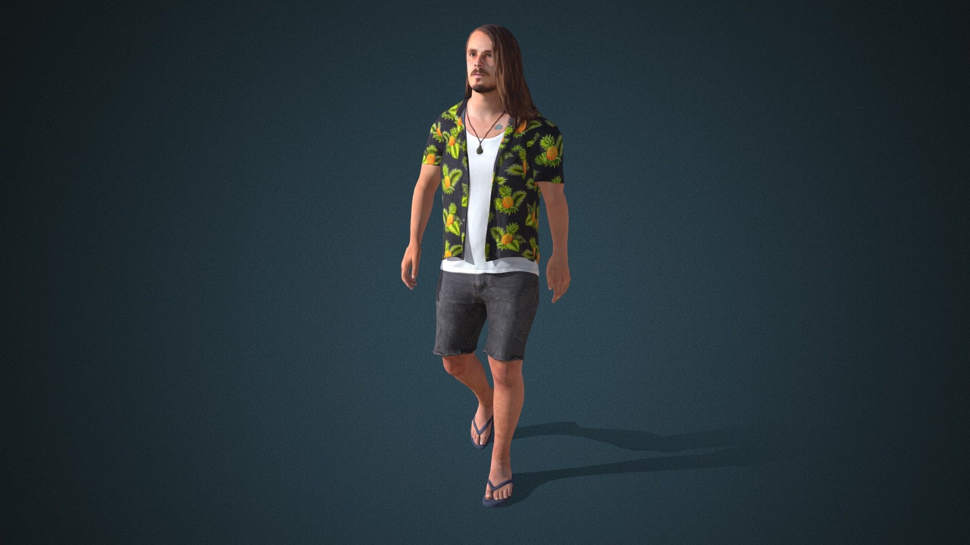 Do you like this model?  Free Download more models, motions and auto rigging tool AccuRIG (Value: $150+) on ActorCore
 

This model includes 2 mocap animations: Modern M_Talk,Male_walk. Get more free motions

Design for high-performance crowd animation.

Buy full pack and Save 20%+: Beachwear Vol.2


SPECIFICATIONS

✔ Geometry : 7K~10K Quads, one mesh

✔ Material : One material with changeable colors.

✔ Texture Resolution : 4K

✔ Shader : PBR, Diffuse, Normal, Roughness, Metallic, Opacity

✔ Rigged : Facial and Body (shoulders, fingers, toes, eyeballs, jaw)

✔ Blendshape : 122 for facial expressions and lipsync

✔ Compatible with iClone AccuLips, Facial ExPlus, and traditional lip-sync.


About Reallusion ActorCore

ActorCore offers the highest quality 3D asset libraries for mocap motions and animated 3D humans for crowd rendering 3d model