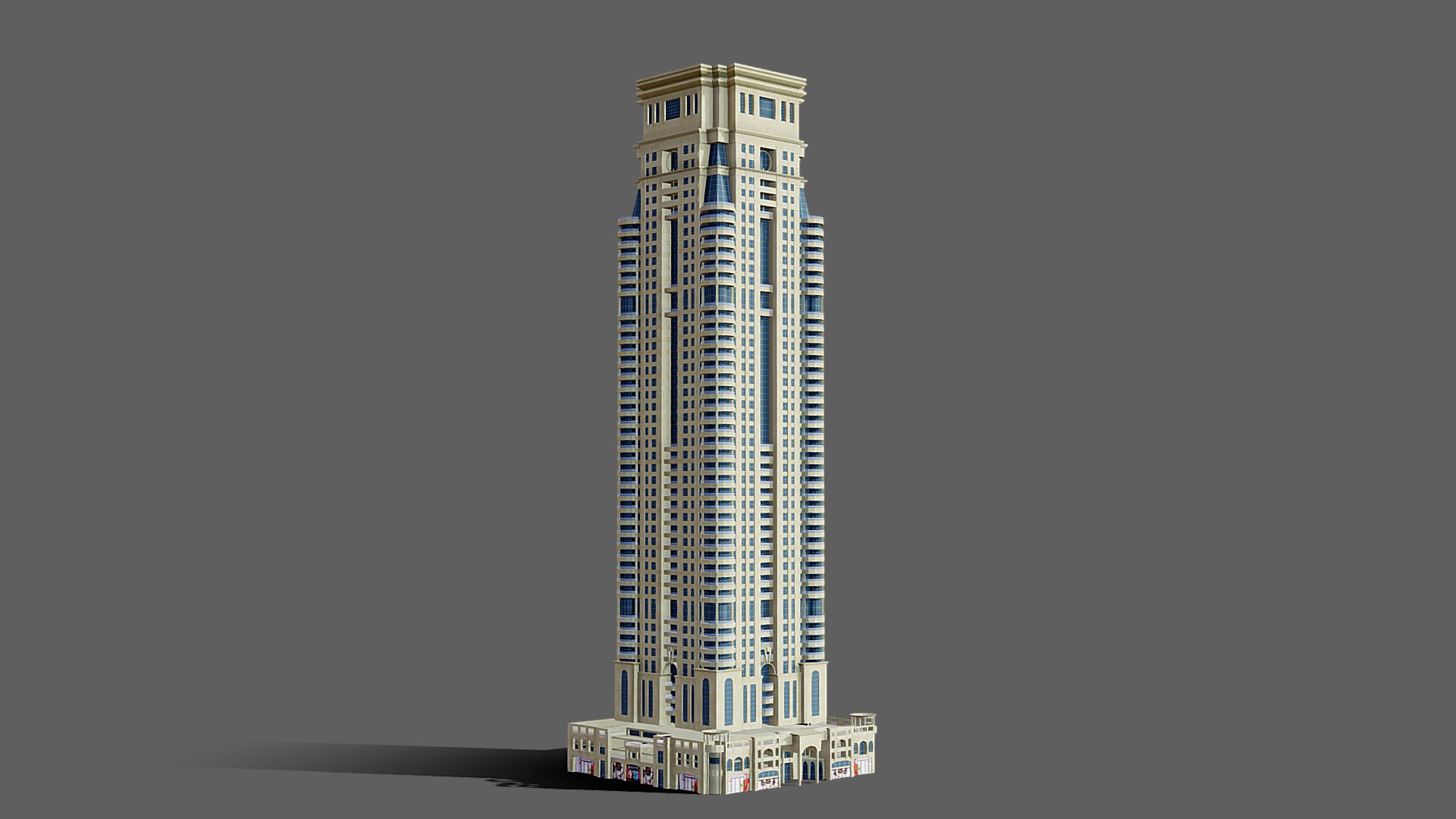 Marina Crown - Dubai marina - Buy Royalty Free 3D model by 1Quad (@1.Quad) 3d model