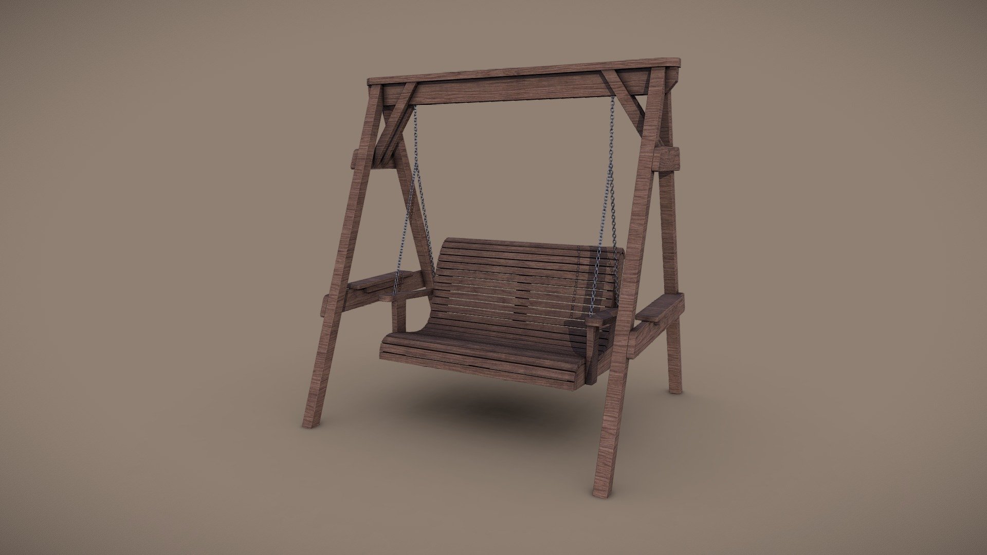 Model of a wooden swinging chair.
Modelled in Blender.
Textured and baked in Substance Painter.
Set to accurate scale.
Ready for use in a game/animation scene.

Artstation - Swing Chair - Download Free 3D model by Daz (@Darren.Hogan) 3d model