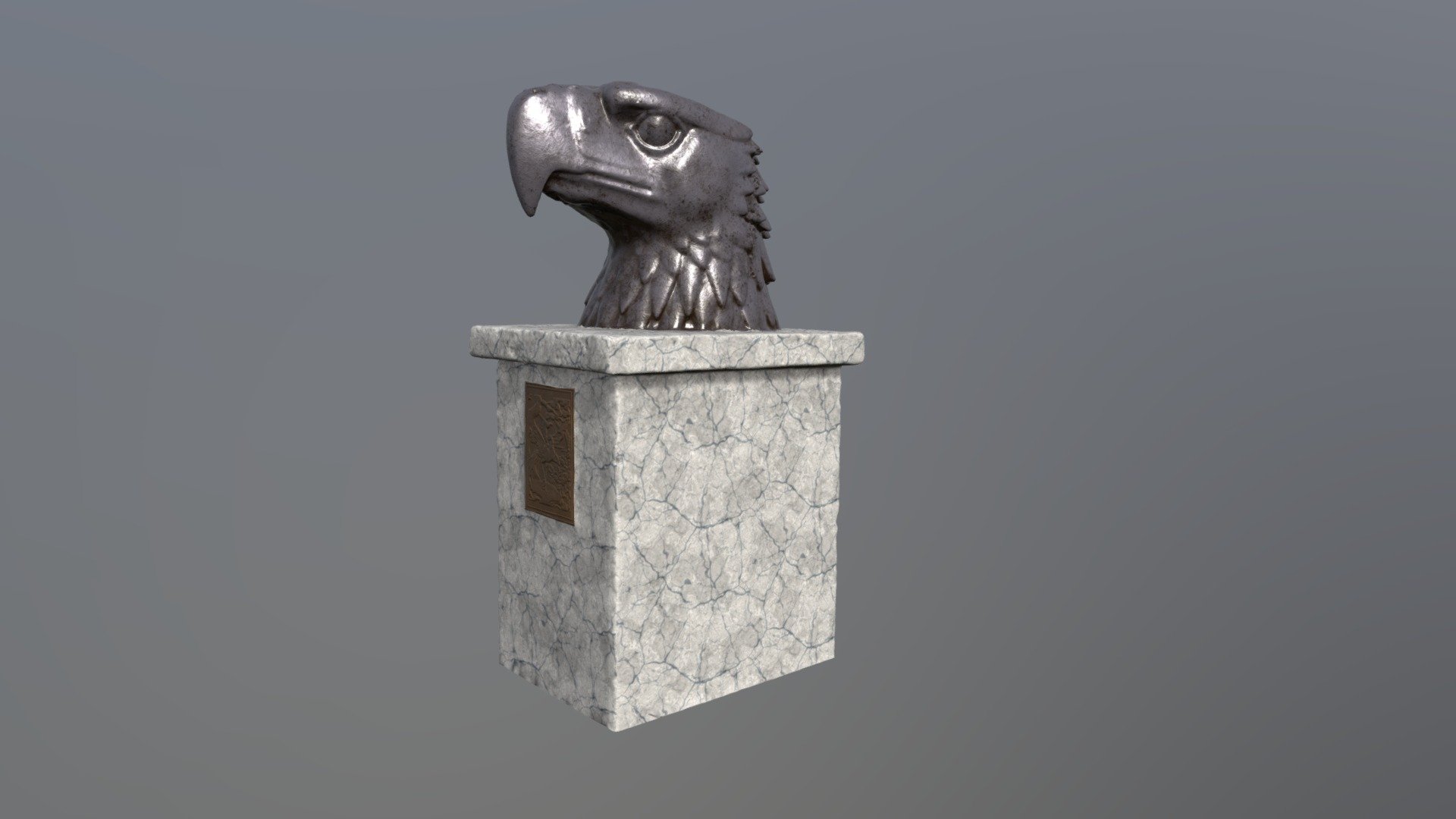 German Aegle ( Reichs Adler Tempelhof ) 

Scan in Berlin and retopo. 
2k Supstance painter textures. 
Ww2 Germany Styled Eagle.  Head and Marble

3D PRINT READY !!

No with AI maked. Handmake with time and love =) 
with love hand made textures in painter. Iam Historican,
Game ready model for unreal, unity engine. For scenes, videos, games.
4k PBR  textures in substance painter. Albedo, Metalic + rougness, Normal map. 
gizmos ready. You need somting ? PM me =)
ready for 3D printing
Blender 2.9 modeled
Blender 2.9 modeled
Substance painter original textures 2k res. 
Realstic scale asset and game ready.
Download includes:
2k &amp; 4k PBR textures
.blend file
.fbx - German Aegle ( Reichs Adler Tempelhof ) - Buy Royalty Free 3D model by Thomas Binder (@bindertom61) 3d model