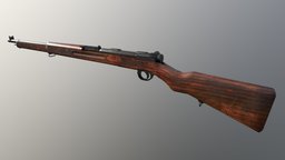 Type 38 Arisaka rifle rifle, ww2, type, 38, substancepainter, substance, japanese