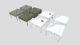 Canopy Tents with multiple textures tent, camping, white, army, outdoors, canopy, camoflauge, military, house, medical, building, military-tent