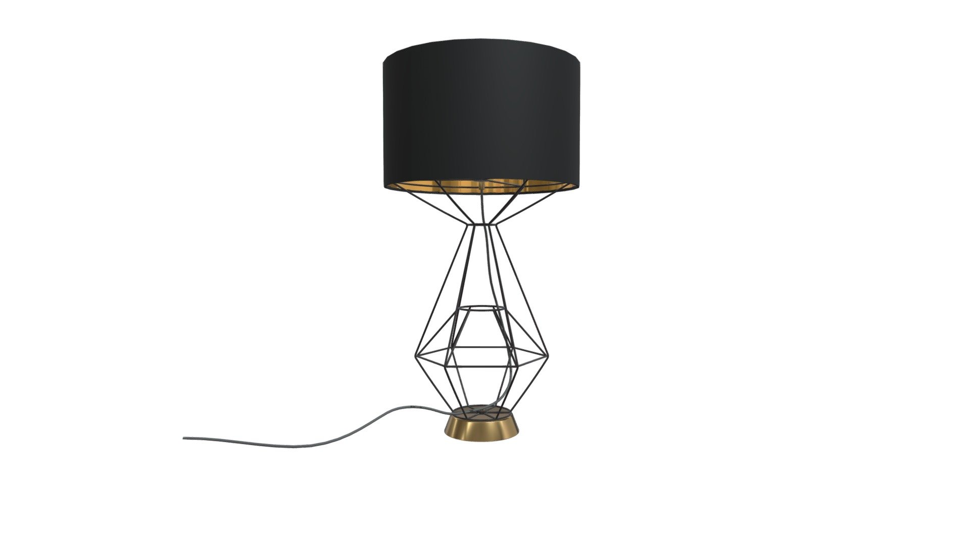 An architectural bent gives this table lamp a place in any well-designed home. Its open construction exposes its structural supports and gives it an airy feel. Topped with a dramatic black drum shade with a glamorous gold liner, its stunning. https://zuomod.com/Delancey-Table-Lamp-Black - Delancey Table Lamp Black - 56086 - Buy Royalty Free 3D model by Zuo Modern (@zuo) 3d model