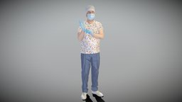 Doctor putting on surgical gloves 335 hat, archviz, scanning, people, pose, doctor, vr, realistic, science, uniform, mask, surgery, medicine, surgeon, sale, realism, handsome, malecharacter, gloves, male-human, 2021, photoscan, realitycapture, photogrammetry, pbr, man, medical, male, , scanpeople, deep3dstudio