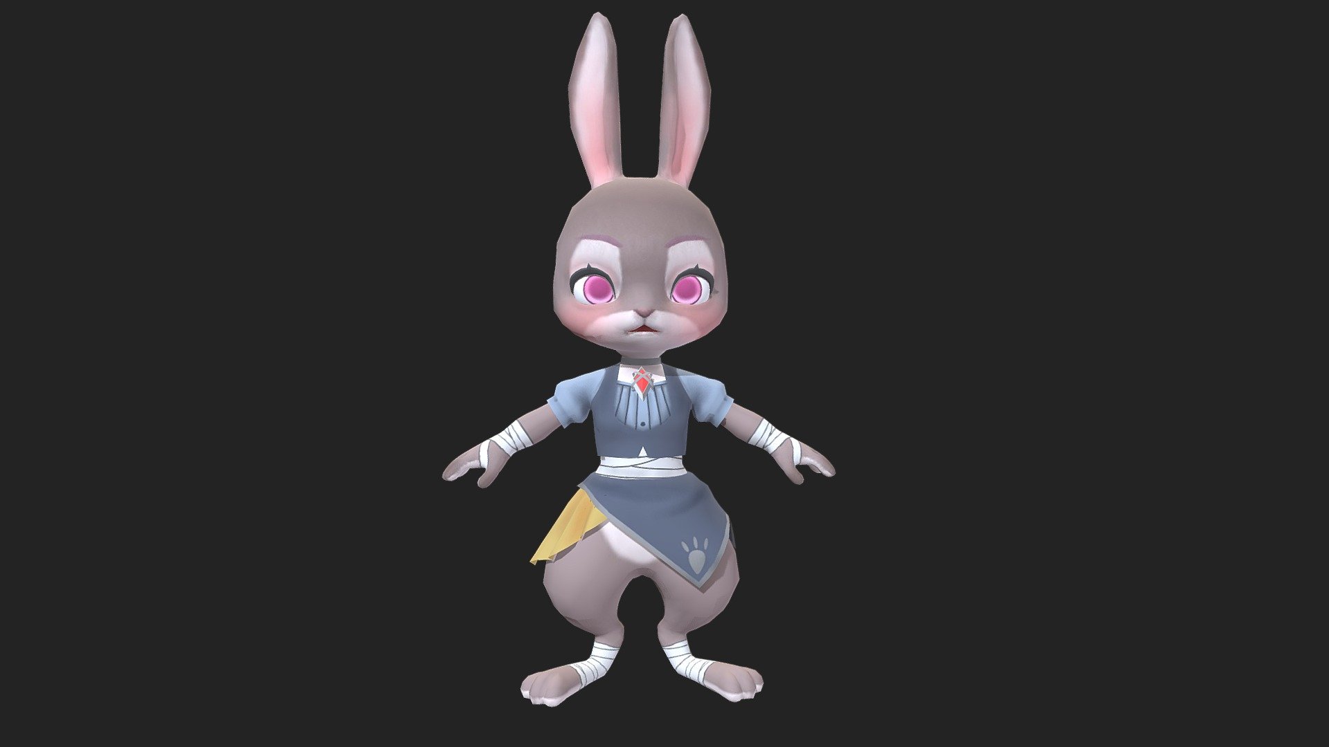 Animal Fighter_Rabbit - 3D model by maxbiba 3d model
