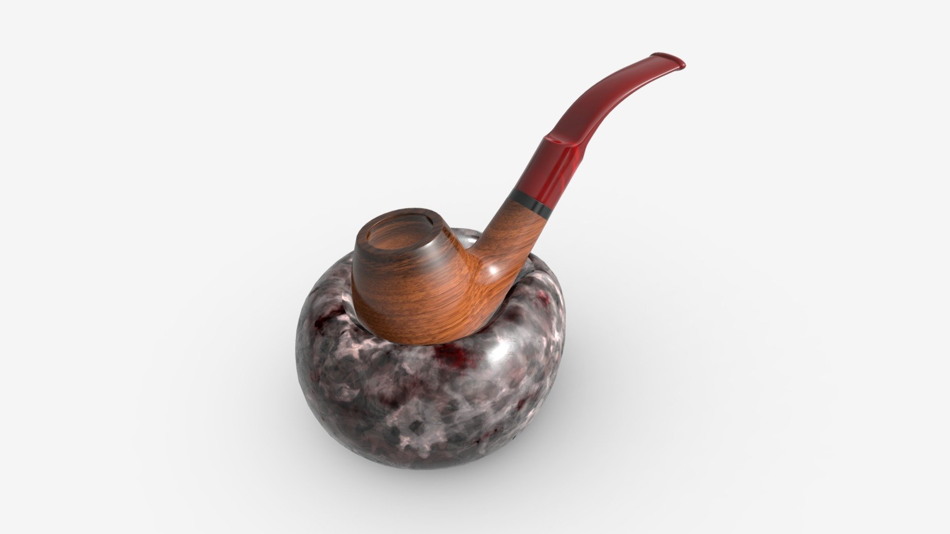 Smoking Pipe Holder Single with Pipe - Buy Royalty Free 3D model by HQ3DMOD (@AivisAstics) 3d model