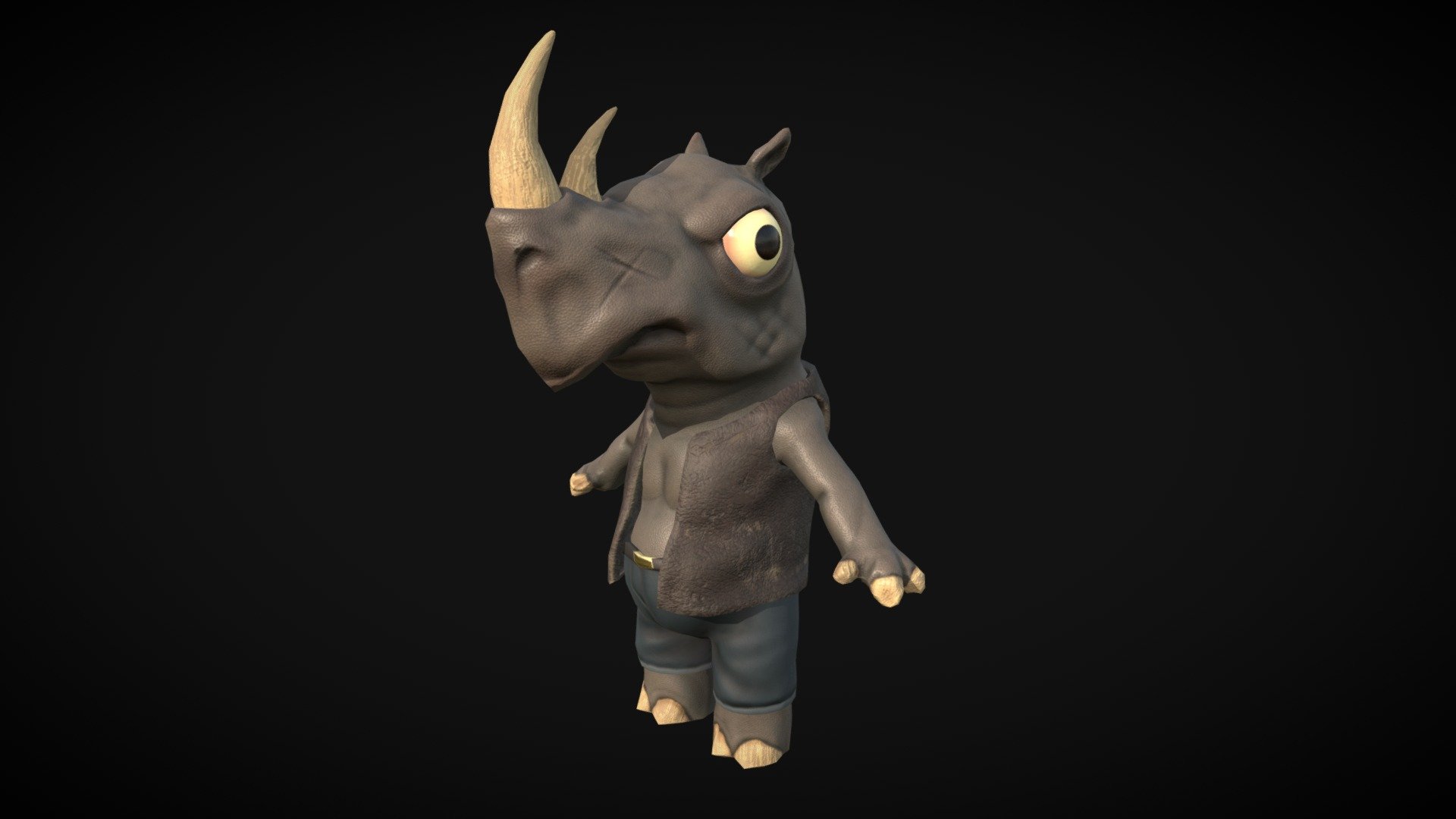 Stylized silly rhino - Buy Royalty Free 3D model by CrisLArt (@crispichu25) 3d model