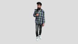Humano Walking Man with a bakcpack _0681387 shirt, people, walking, backpack, casual, 3dpeople, 3dhuman, middle-eastern, 3dperson, character, 3dscan, man, city, street, male, person