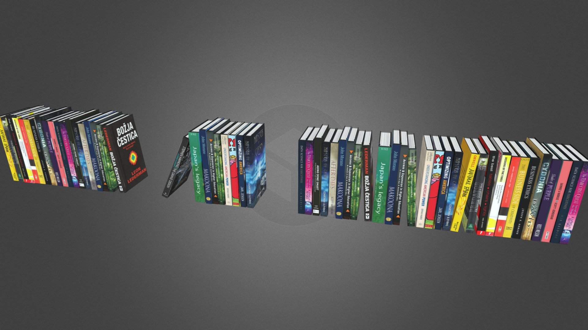 many books with front and back cover - Books - 3D model by Rodri (@rodrigodelpozo99) 3d model