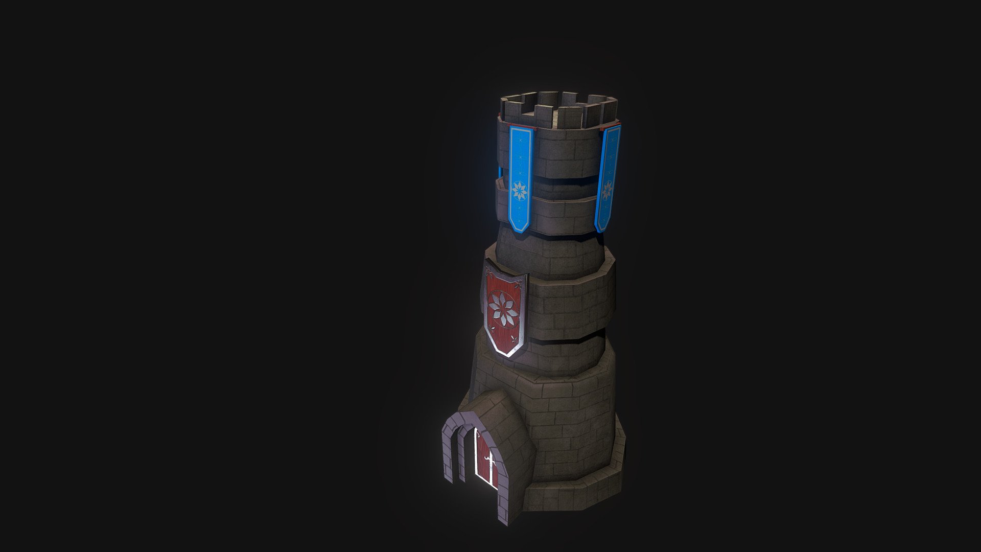 made using blender, Substance Painter. Cool model for those fantasy medieval tower defense games 3d model