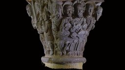St Nectaire Ranulfo capital, romanesque, iconography, auvergne, art-roman, histoire-de-lart, history-of-art, iconographie, sculpture