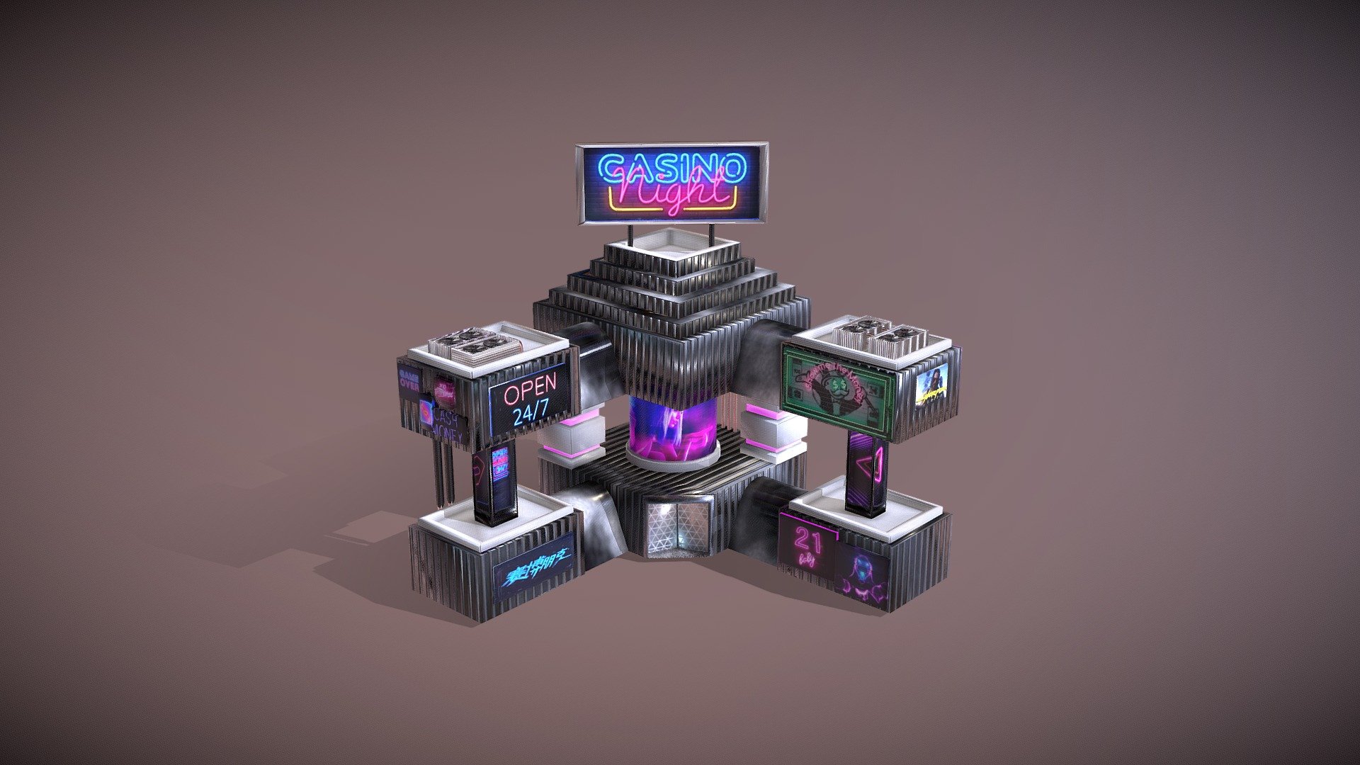 Cyberpunk Casino - 3D model by victoriadprodanova 3d model