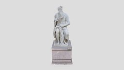 Moses | Mojżesz MNS/SE-P/38 marble, moses, marble-statue, metashape, agisoft, sculpture, marble-sculpture