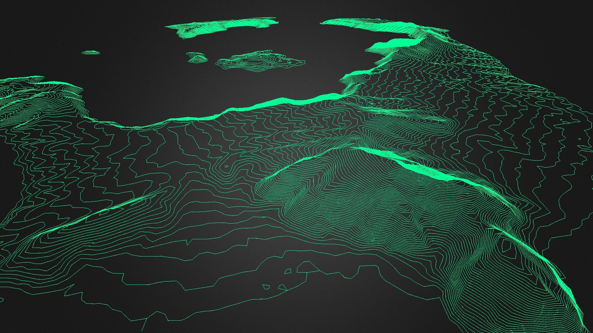 Wireframe topographic presentation of Santorini, Greece - Santorini - 3D model by SBCODE 3d model