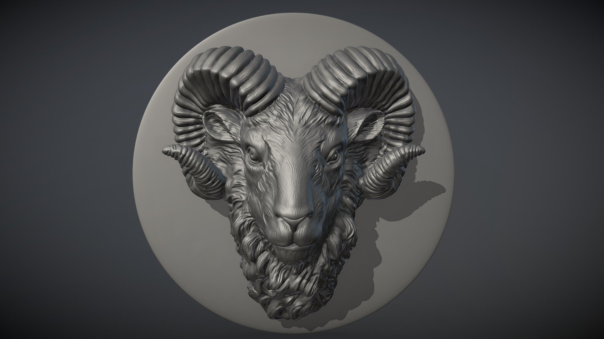 Printable 3D  model - Ram Head Medallion - 3D model by Old_nomad (@Viktor.Yakin) 3d model