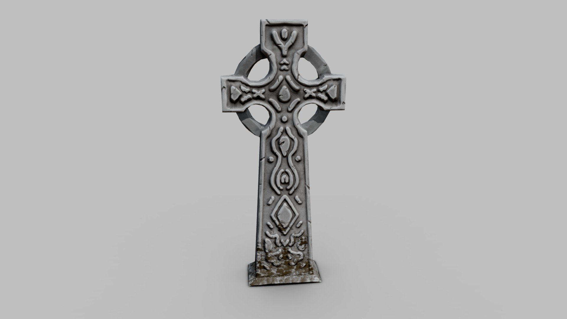 Stylized Tombstone I modeled, sculpted and retopologized in Blender 2.82 then textured in Substance Painter.
Verts: 520 
Tris: 1.043
Textures: 1024x1024px

Reference Image: https://www.textures.com/download/tombstonescross0024/80909
Idea: https://www.artstation.com/artwork/dOVoJX - Tomb Stone (Prop) - 3D model by PhilStein 3d model